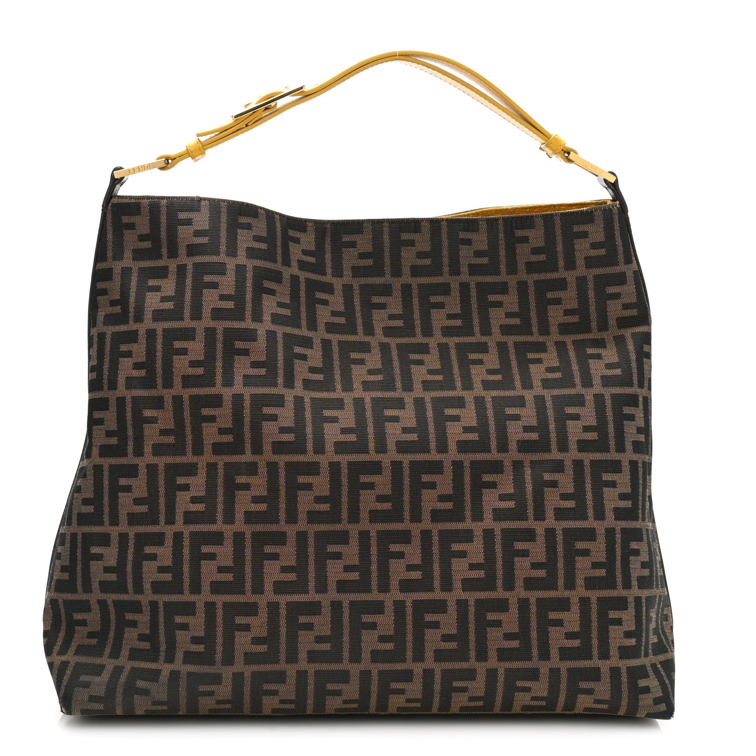 Fendi Zucca Vitello Large Hobo Tobacco Ocra Moro Black 1 of 14