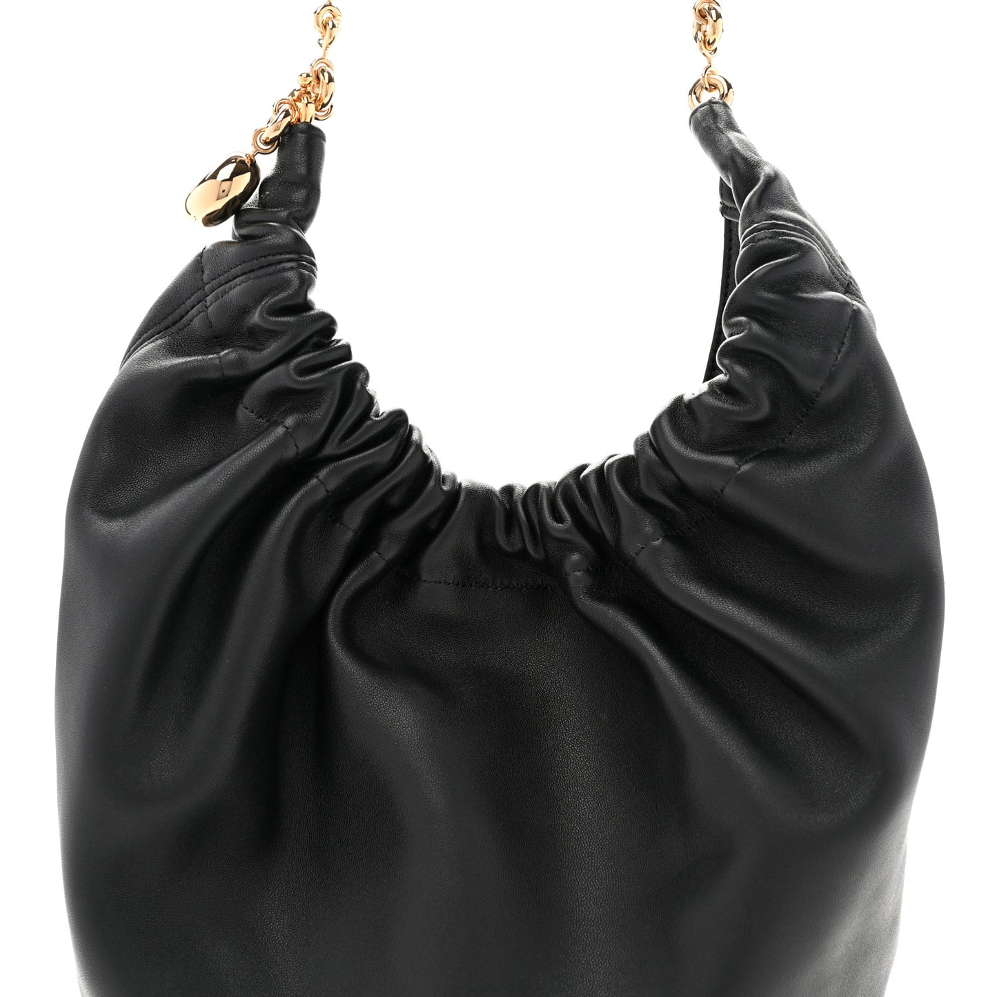 Buttery Nappa Lambskin Small Squeeze Bag Black