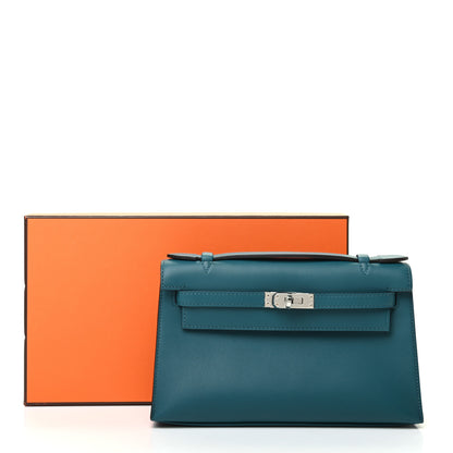 Hermes Swift Kelly Pochette Clutch Vert Bosphore 10 of 10