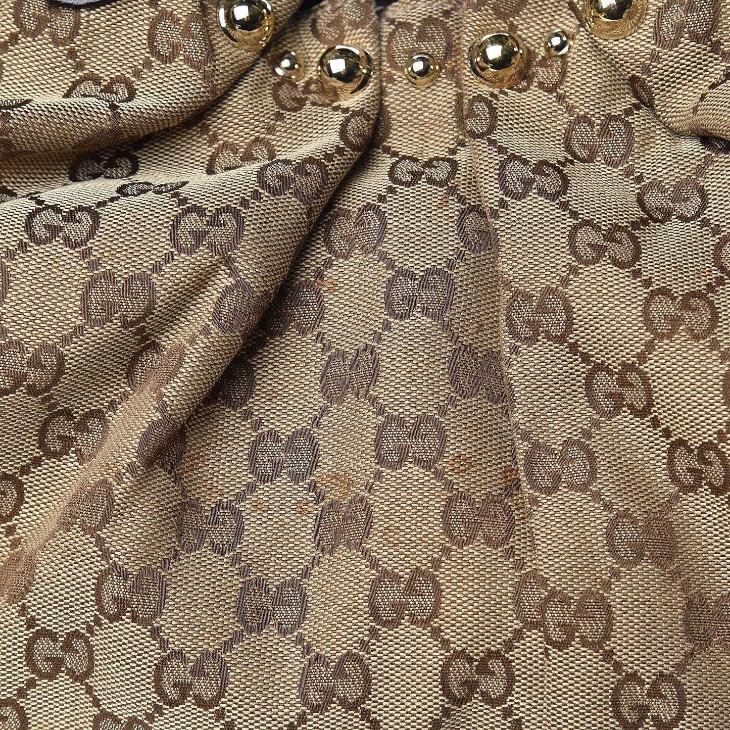 Monogram Studded Medium Pelham Tote Dark Brown