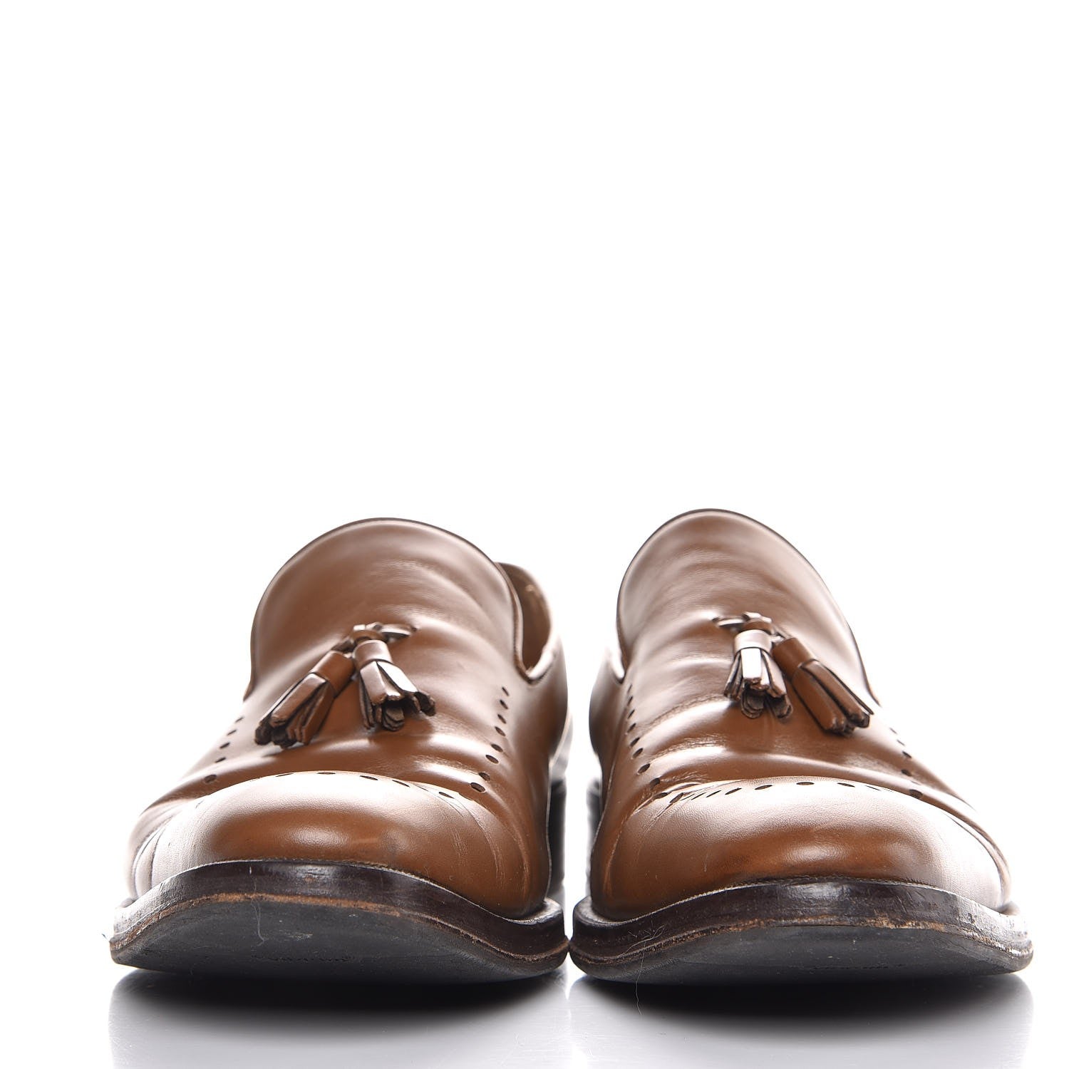 Gucci Calfskin Mens Mocassin Tassel Loafers 11.5 Toffee Brown 2 of 16