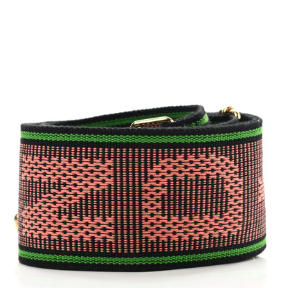 Fendi Cannete Ribbon Poly Vitello Century Logo Adjustable Strap You Coral Green 2 of 6
