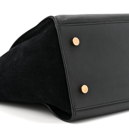 Saint Laurent Calfskin Suede Small Monogram Downtown Cabas Black 9 of 10