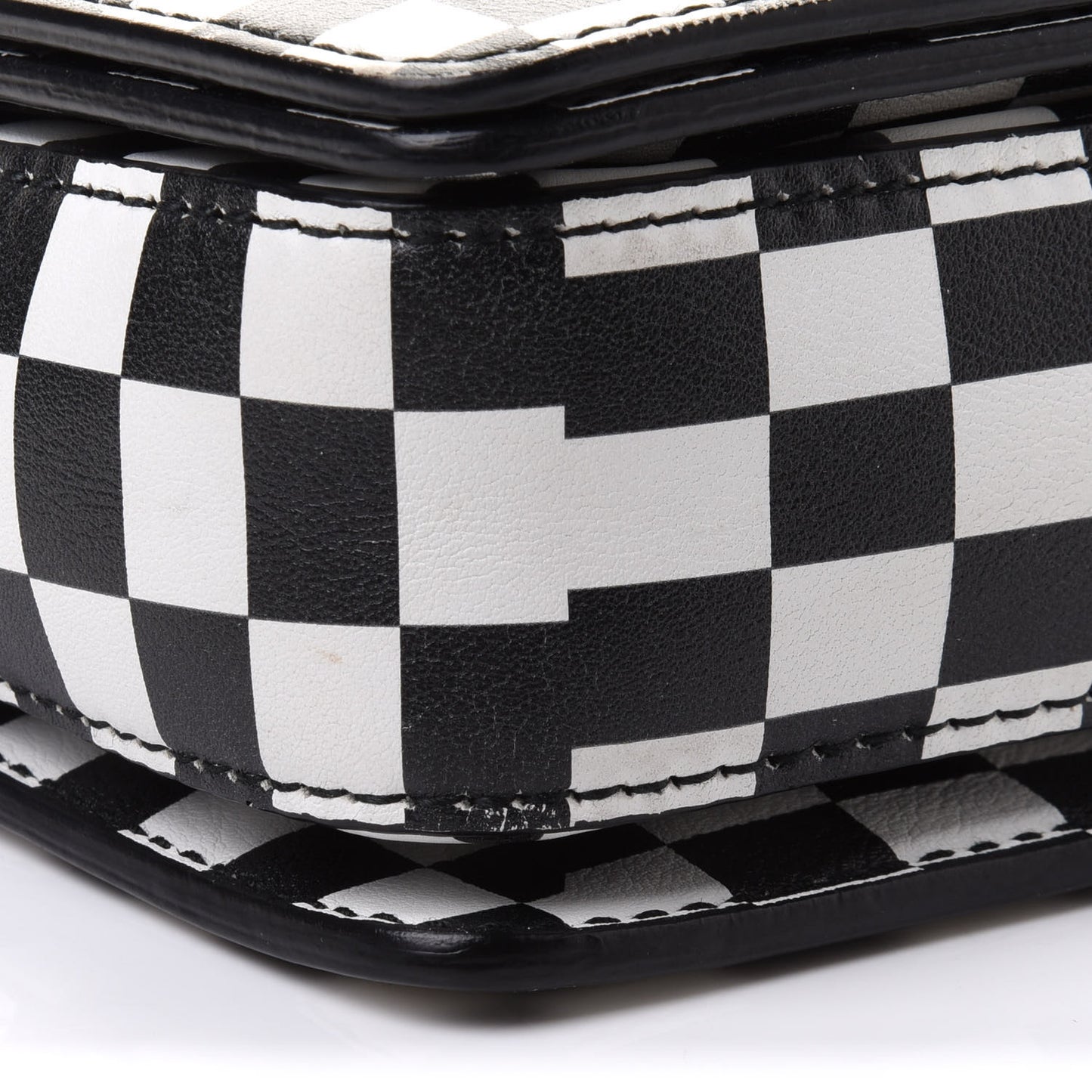 Smooth Calfskin Checkered Dio(r)evolution Flap Bag Black White