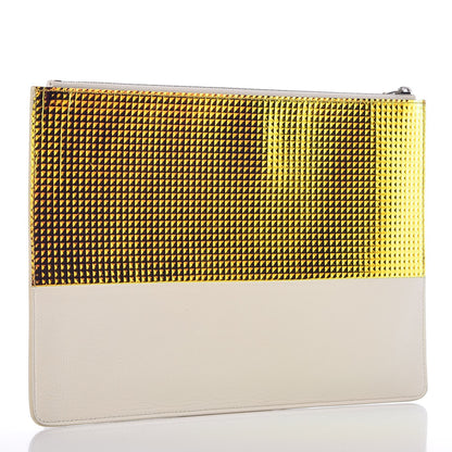 Celine Lambskin Bi-Color Solo Clutch Pouch White 3 of 9
