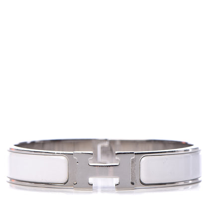 Hermes Enamel Narrow Clic Clac H Bracelet PM White 1 of 4