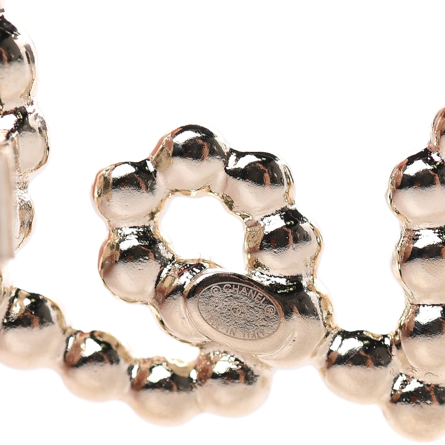 Chanel Metal Glass Swirling Pearls Hair Clip Gold 3 of 4