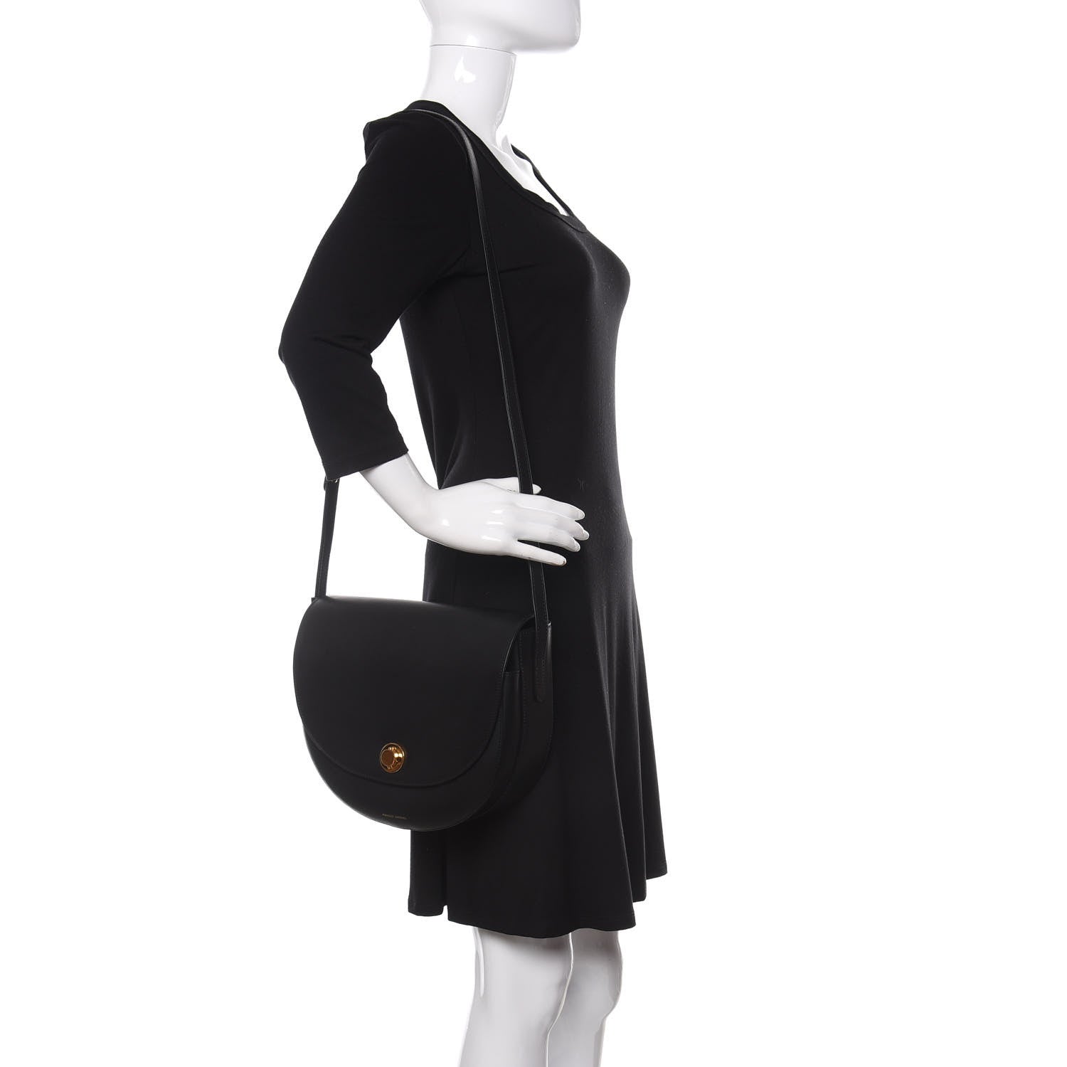 Mansur Gavriel Calfskin Saddle Crossbody Bag Black 2 of 10