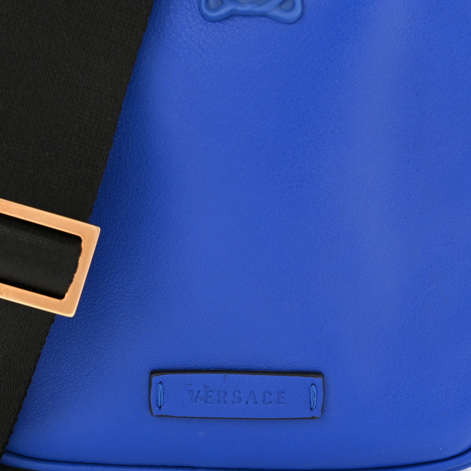 Versace Calfskin Mini La Medusa Messenger Bag Blue 7 of 9