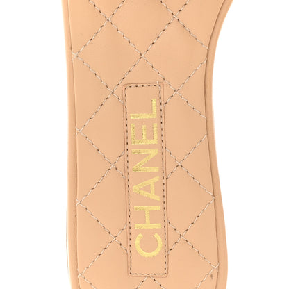Chanel Lambskin Quilted CC Turnlock Sandals 38.5 Beige 8 of 9