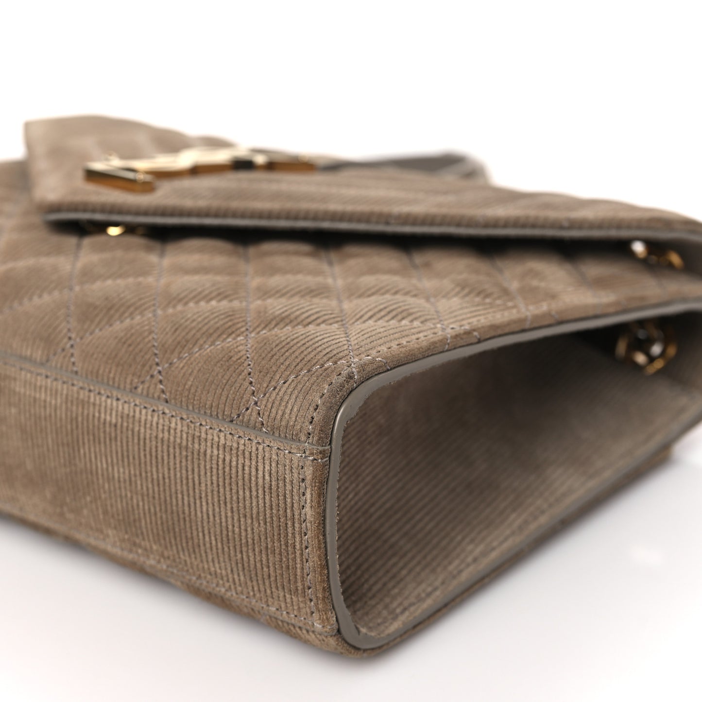 Canvas Calfskin Mixed Matelasse Triquilt Medium Monogram Satchel Beige
