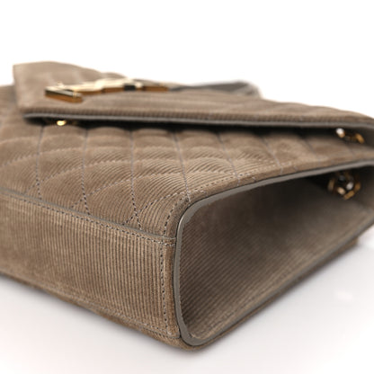 Saint Laurent Canvas Calfskin Mixed Matelasse Triquilt Medium Monogram Satchel Beige 9 of 9