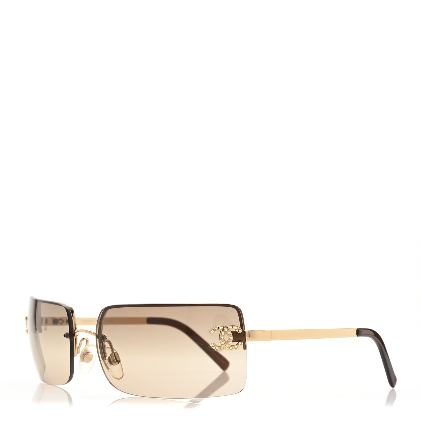 Crystal CC Logo Sunglasses 4104-B Gold