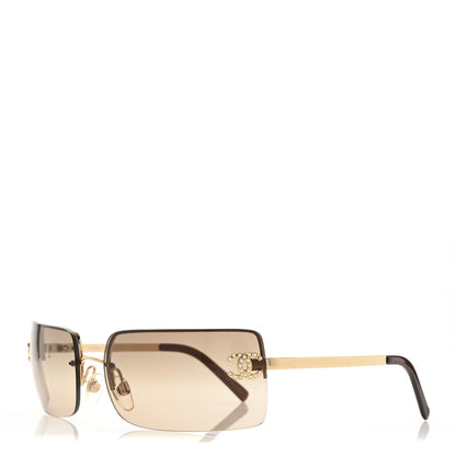 Chanel Crystal CC Logo Sunglasses 4104-B Gold 1 of 7