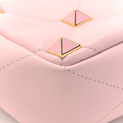 Valentino Garavani Nappa Enamel Medium Roman Stud Shoulder Bag Rose Quartz 11 of 11