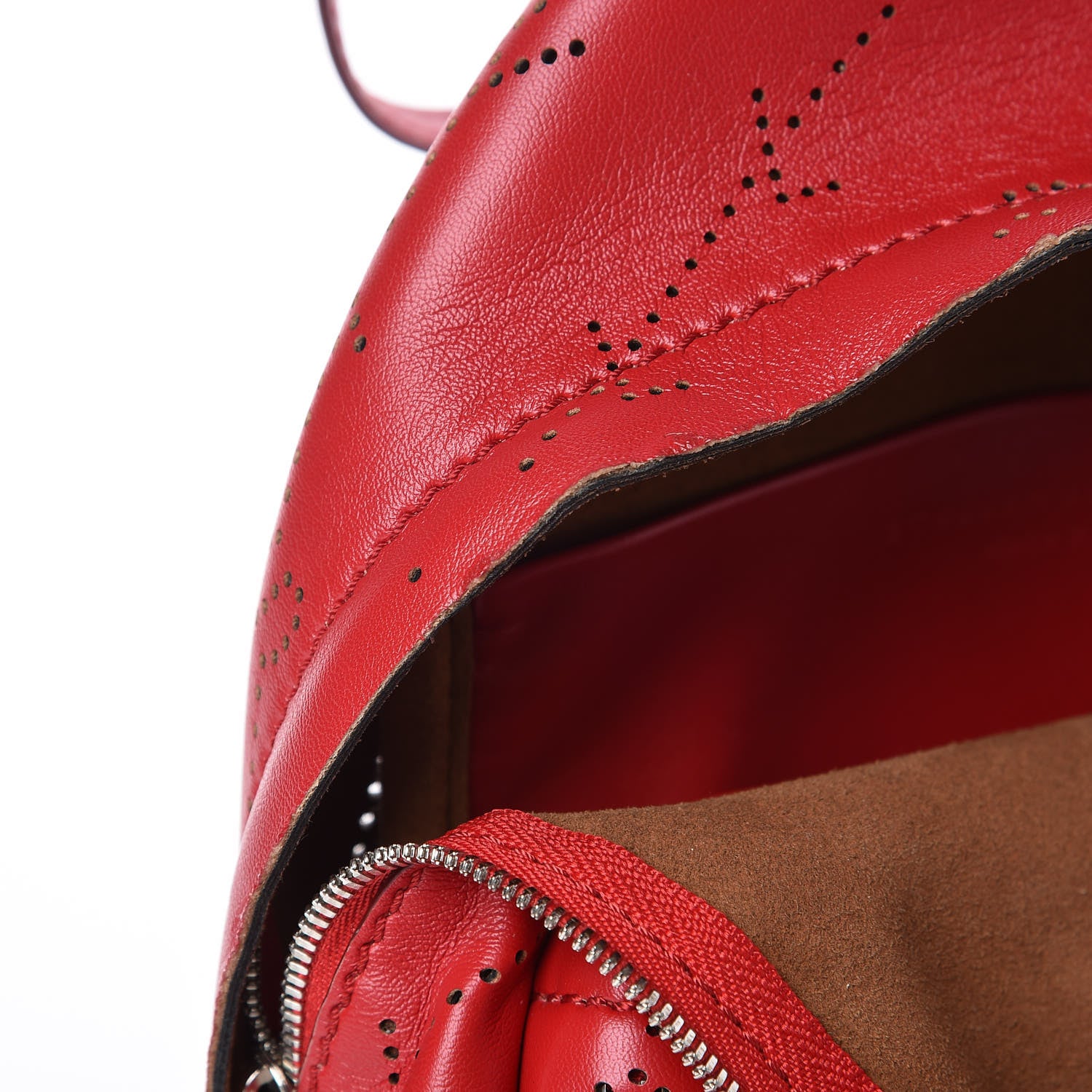 Stella McCartney Eco Alter Nappa Perforated Logo Mini Backpack Red 11 of 11