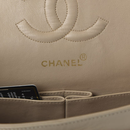 Chanel Lambskin Quilted Medium Double Flap Beige 8 of 14