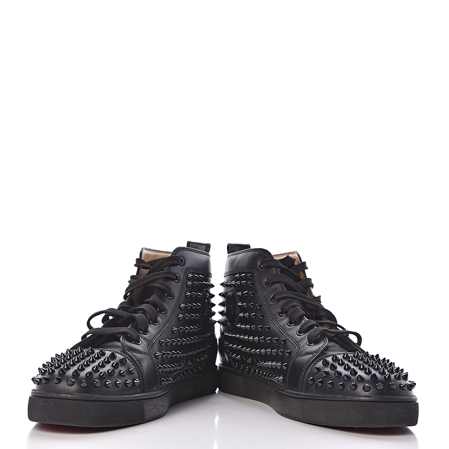 Christian Louboutin Calfskin Mens Louis Spikes Flat Sneakers 45 Black 5 of 11