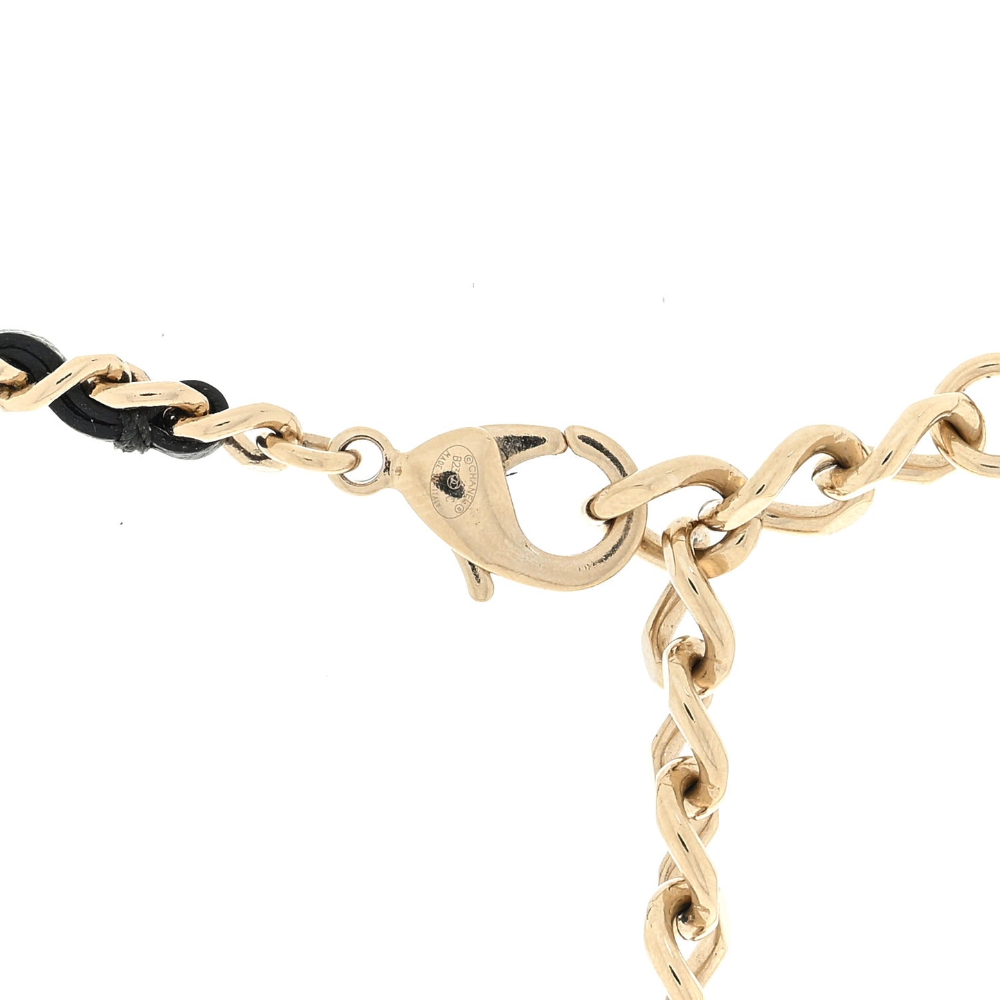 Metal Resin Quilted Flap Bag Hoop Mirror Necklace Black Gold