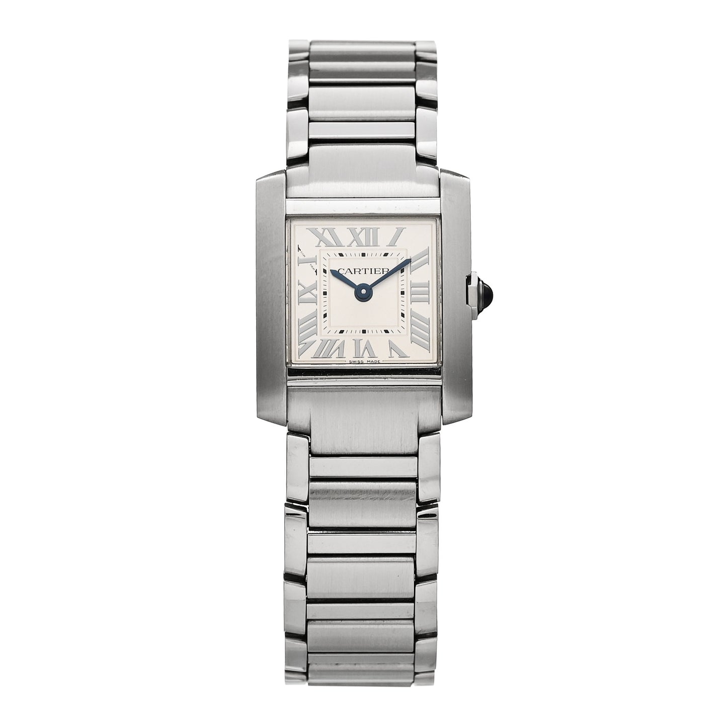 Stainless Steel 21mm Tank Francaise Quartz Watch Silver