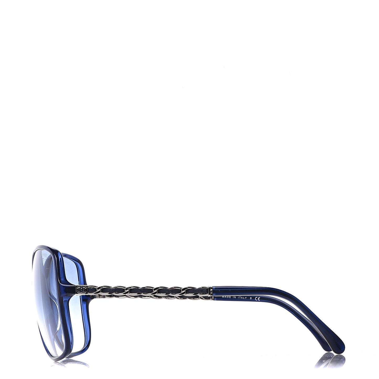 Lambskin Square Chain Sunglasses 5210-Q Blue