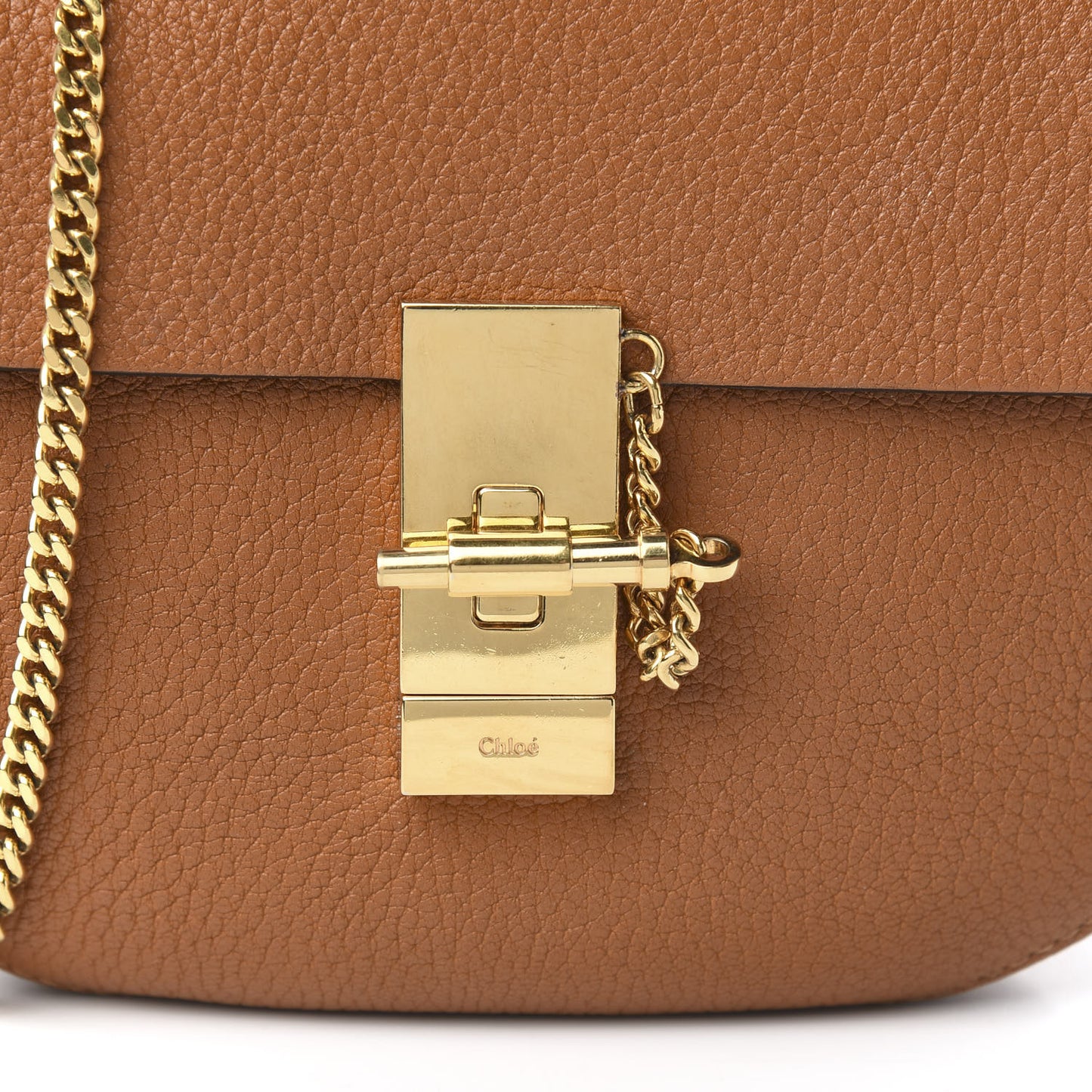 Grained Lambskin Mini Drew Shoulder Bag Caramel