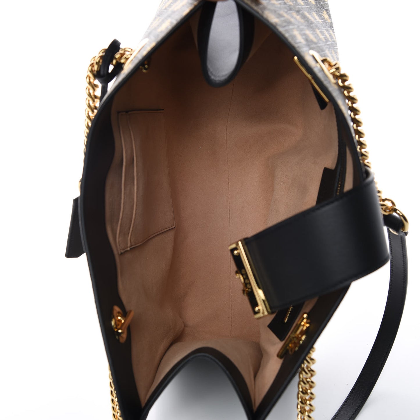 GG Supreme Monogram Bees Medium Padlock Tote Beige Oro Black