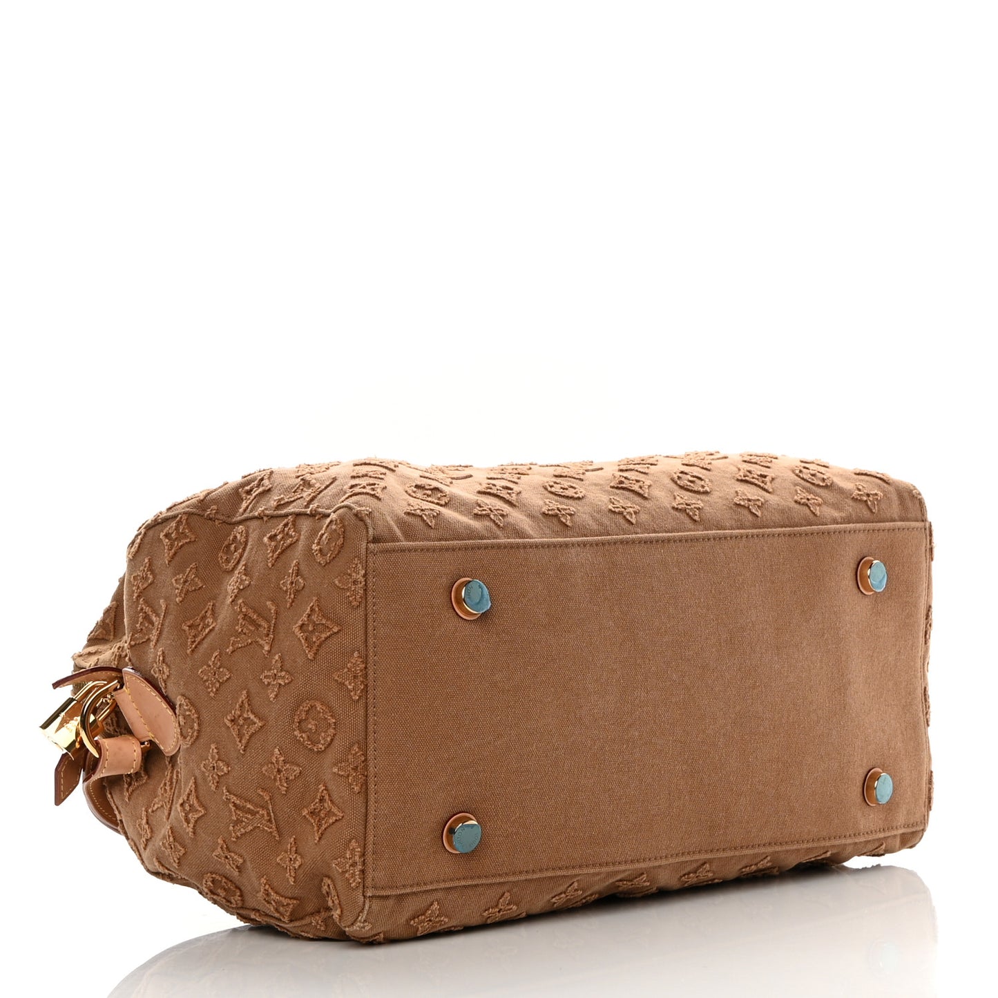 Denim Monogram Stone Speedy Bandouliere 35 Caramel