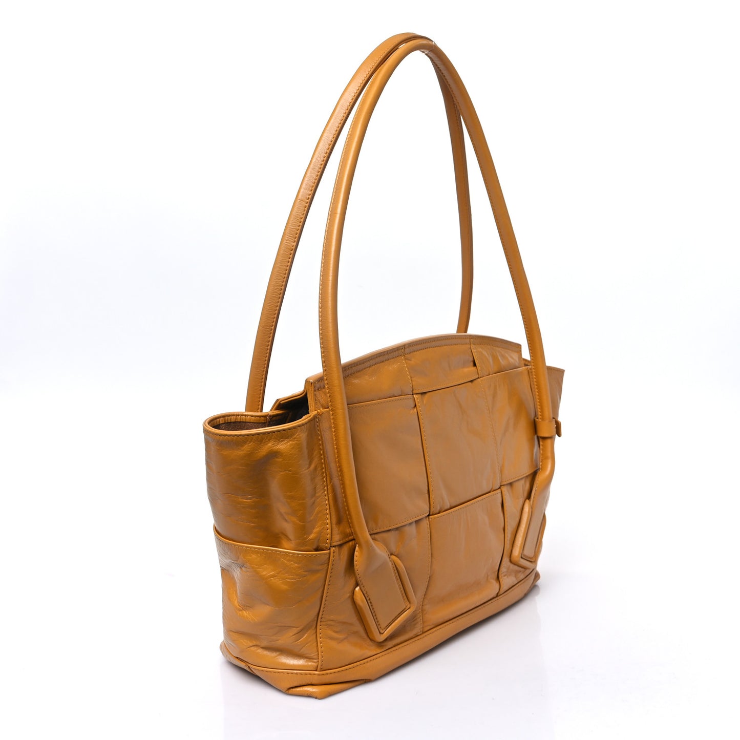 Paper Calfskin Maxi Intrecciato Medium Arco Slouch Yellow