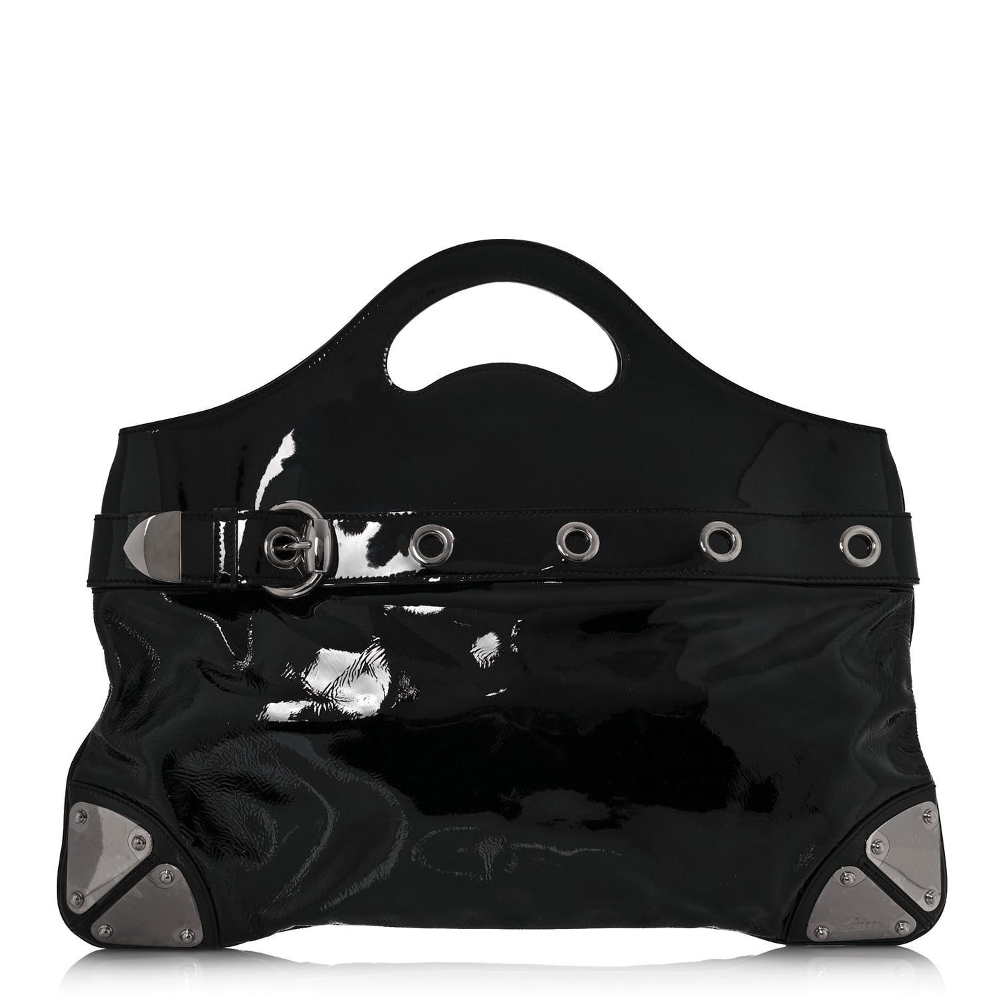 Patent Romy Medium Tote Black