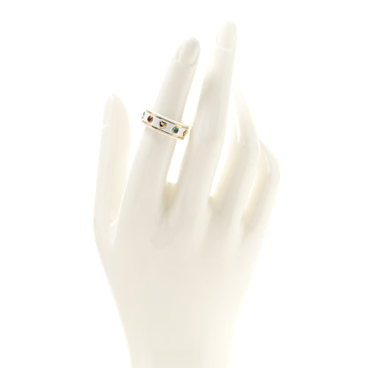 Gucci 18K Yellow Gold Ceramic Topaz Icon Band Ring 50 5.25 White 2 of 8