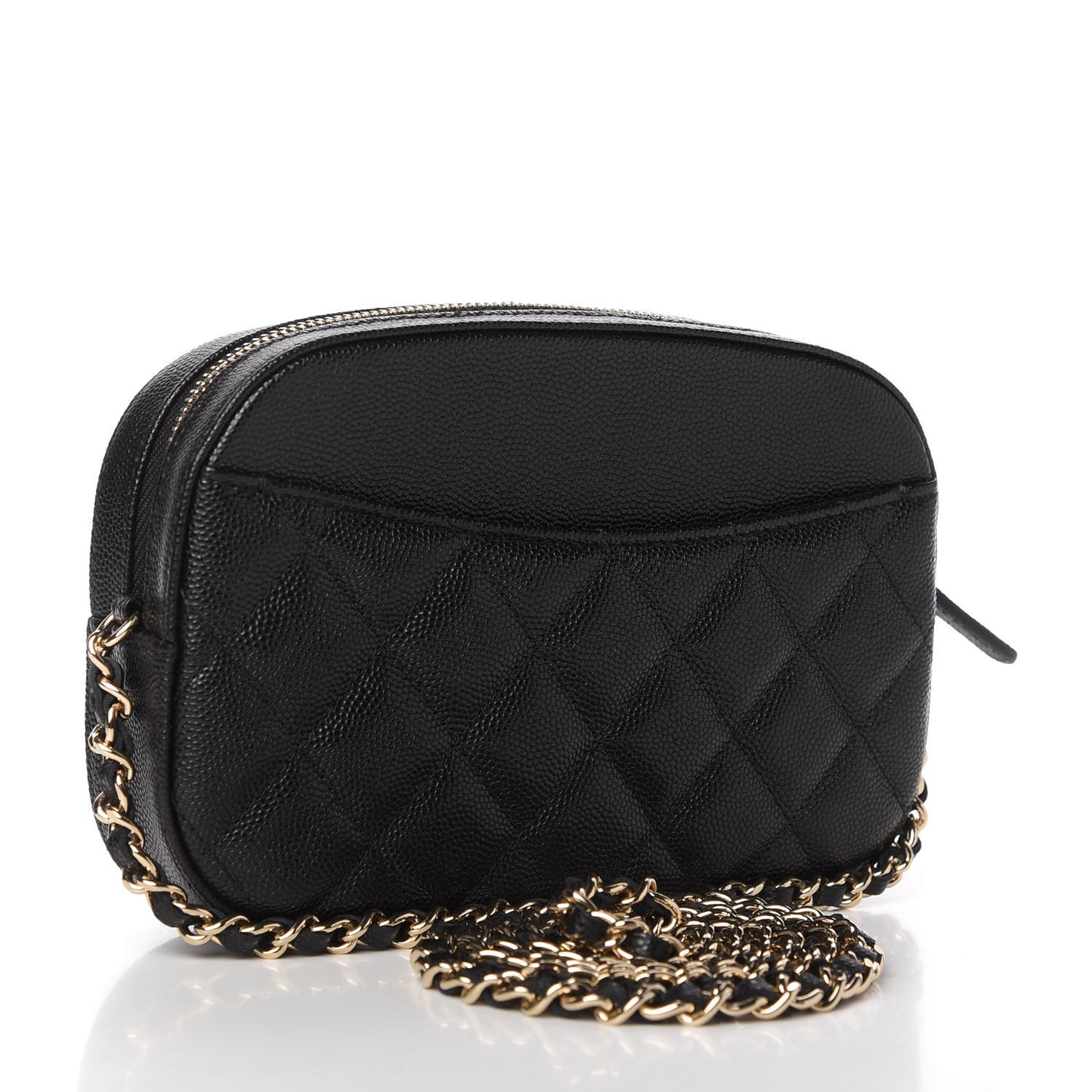 Caviar Quilted Vanity With Chain Black