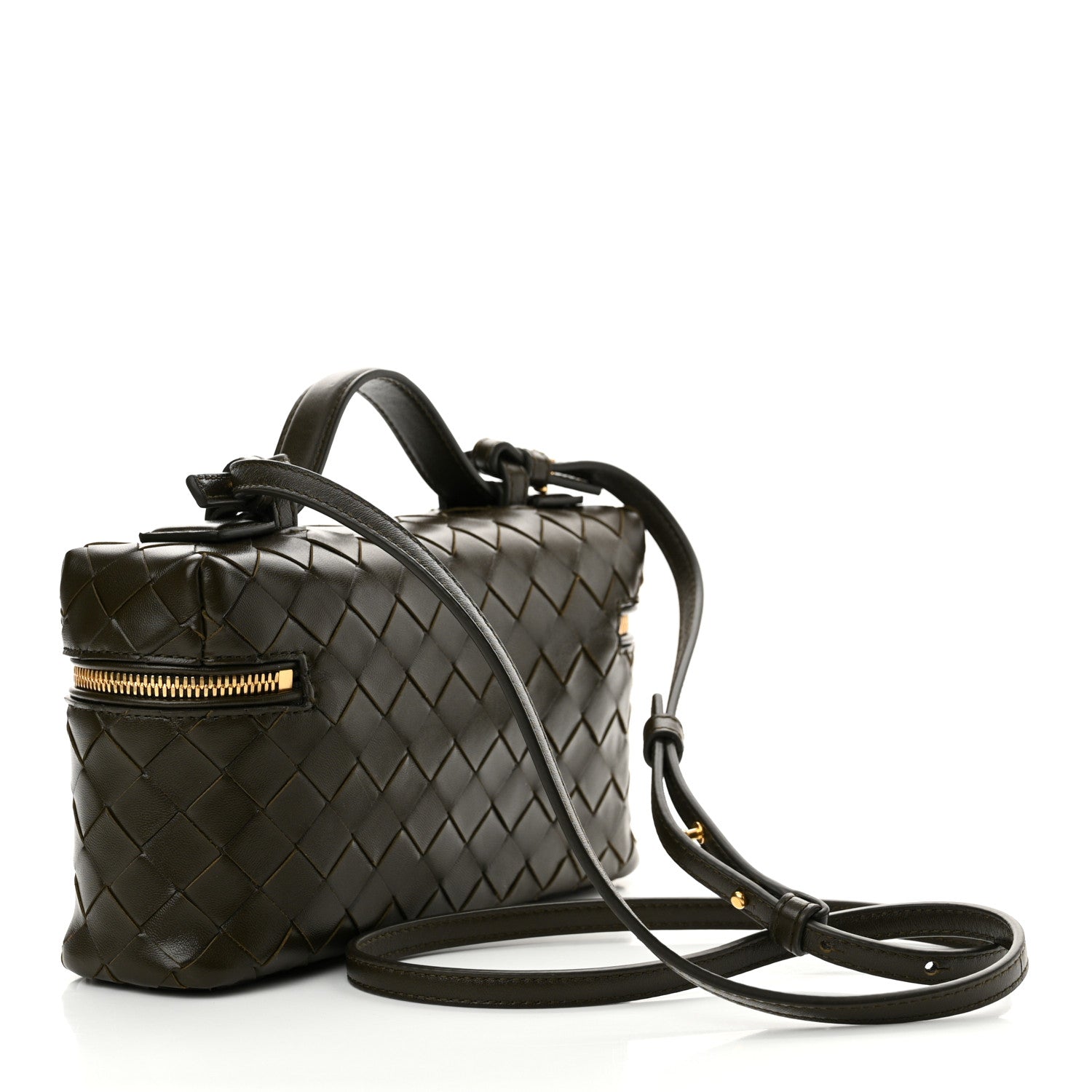 Bottega Veneta Calfskin Intrecciato Bang Bang Vanity Case Kaki 3 of 10