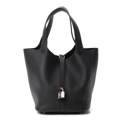 Hermes Taurillon Clemence Picotin Lock 22 MM Black 1 of 11