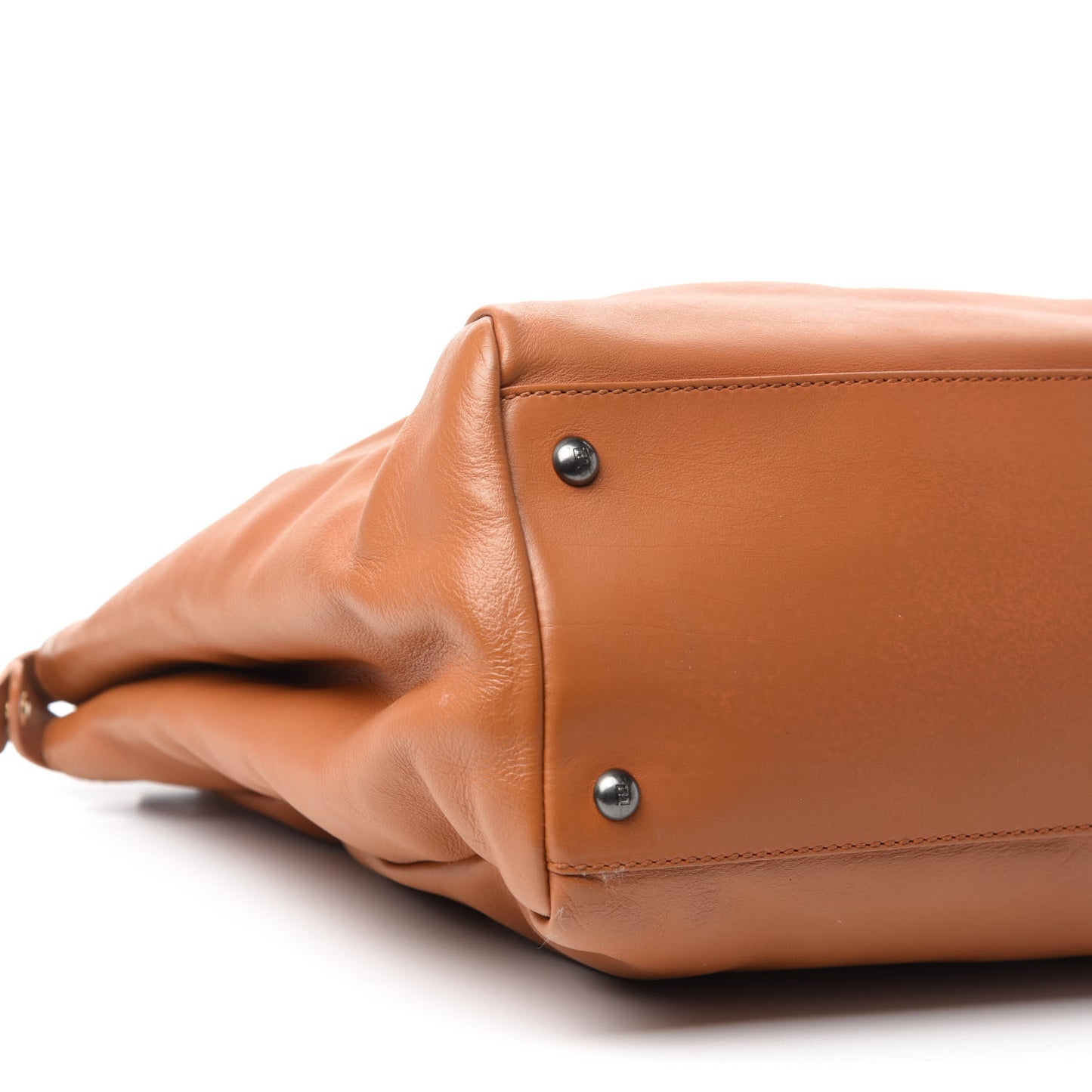 Calfskin Large Peekaboo Iconic Satchel Caramel