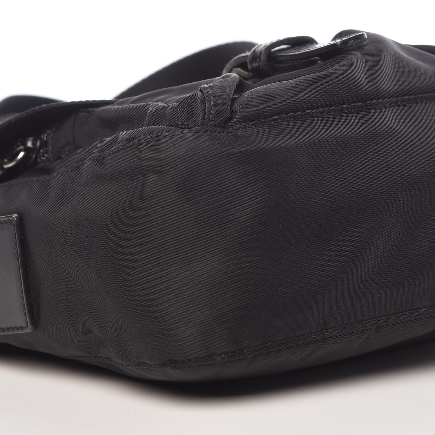 Prada Tessuto Nylon Single Buckle Messenger Bag Black 8 of 9