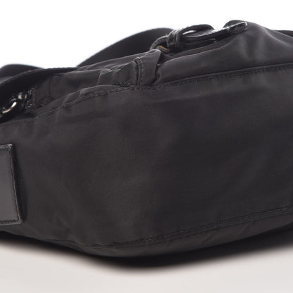 Prada Tessuto Nylon Single Buckle Messenger Bag Black 8 of 9