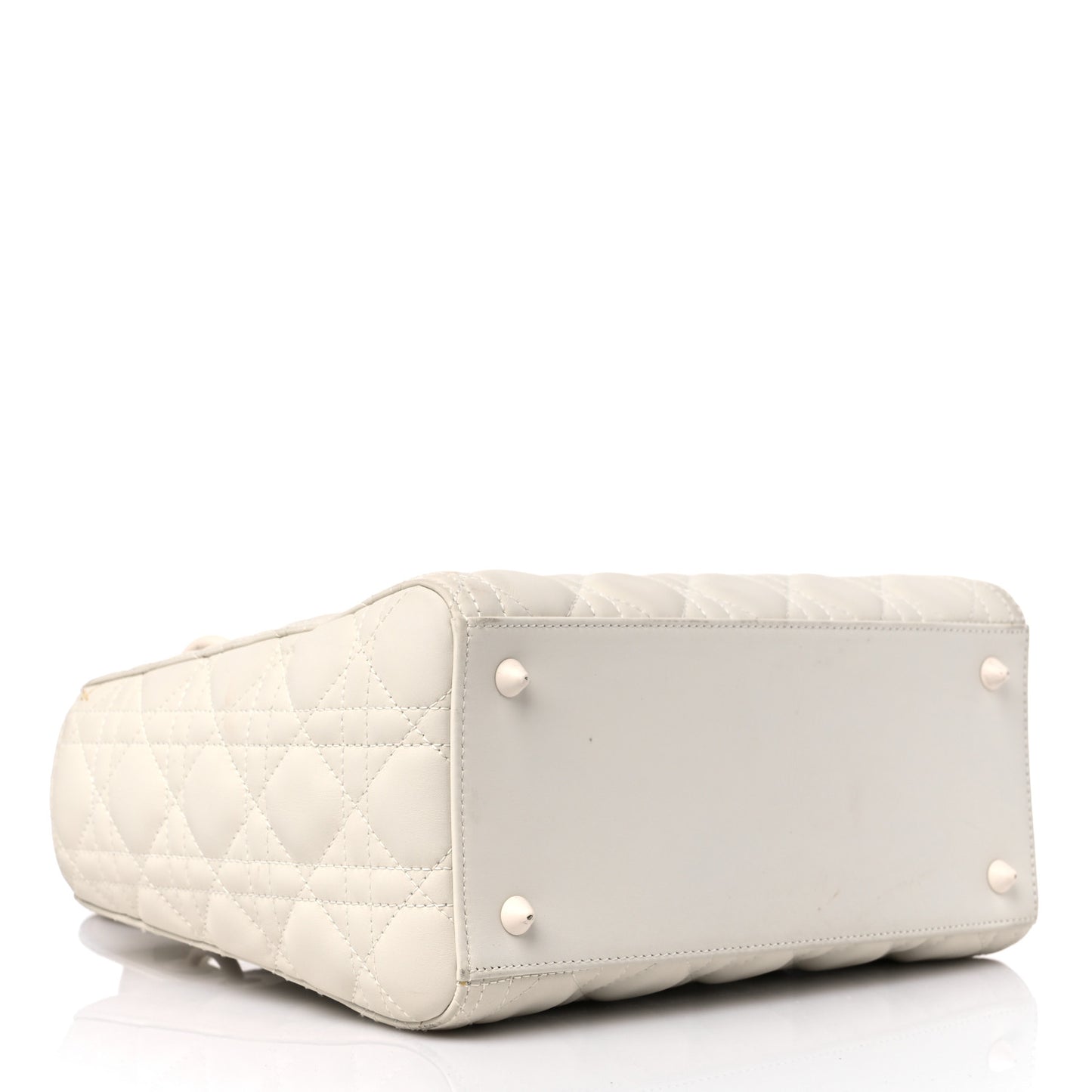 Ultra Matte Calfskin Cannage Medium Lady Dior Latte