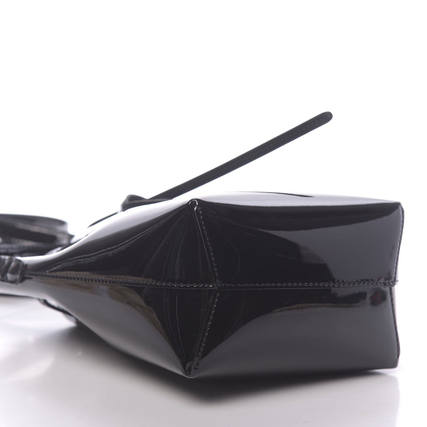 Patent Calfskin Mini Mini Bucket Bag Black
