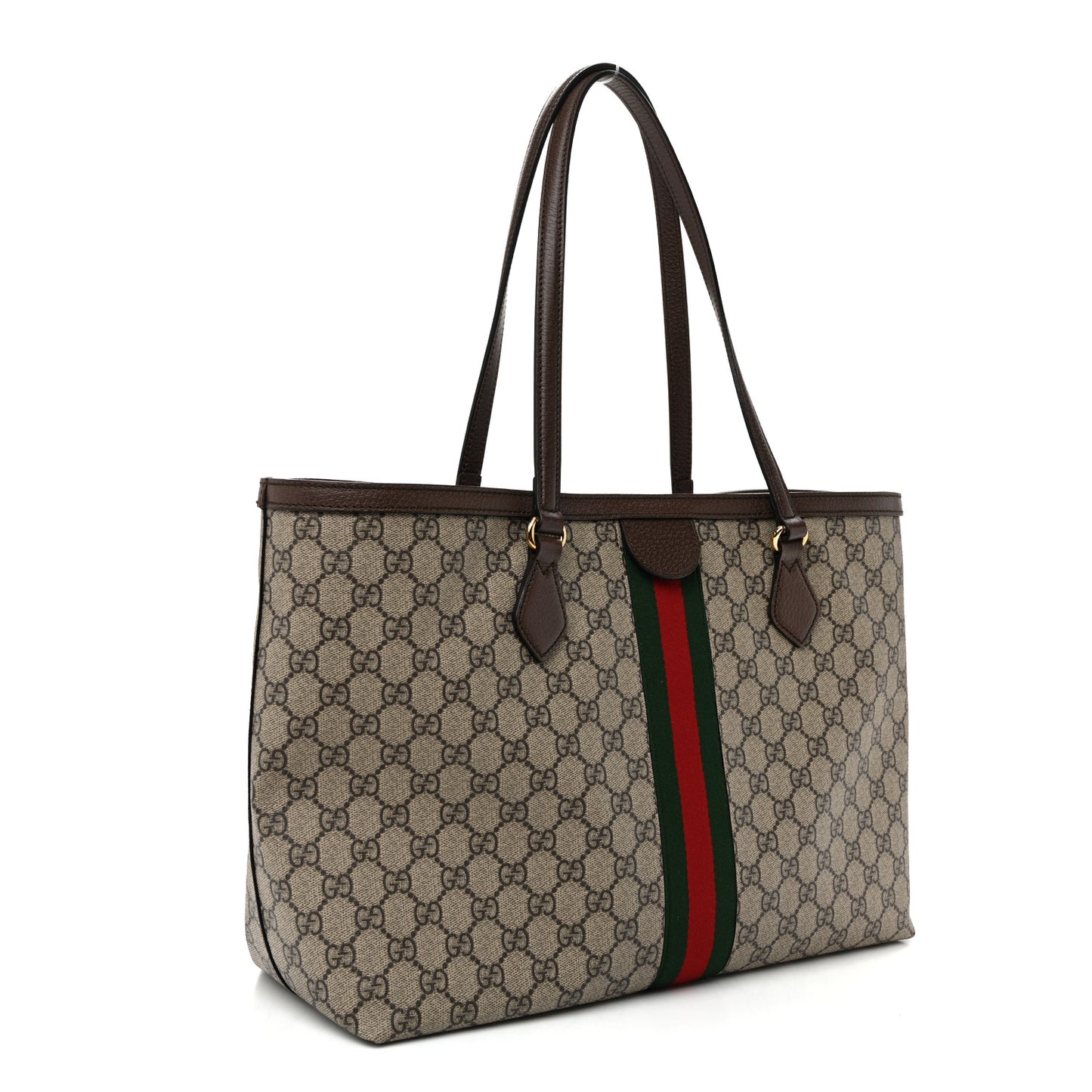 GG Supreme Monogram Medium Ophidia Shopping Tote Brown
