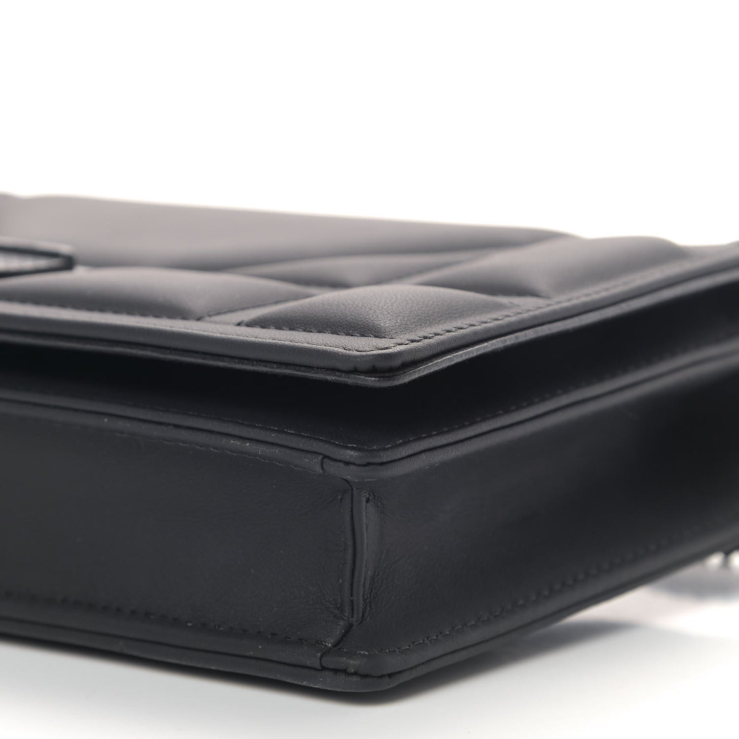 Ultra Matte Calfskin Diorama Wallet on Chain Pouch Black