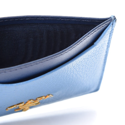 Prada Daino Colour Card Holder Mare Bluette 4 of 9