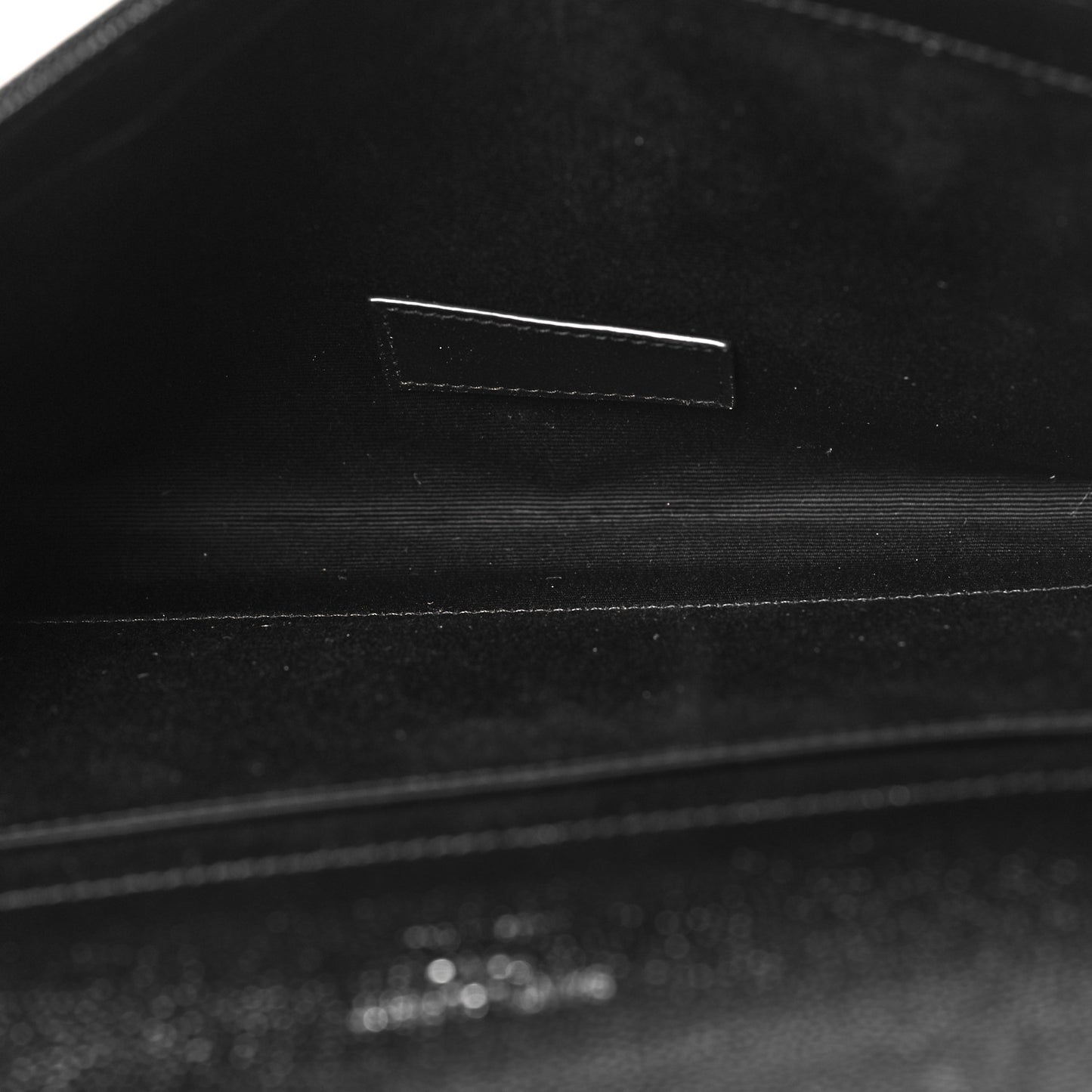 Grain De Poudre Matelasse Chevron Monogram Envelope Clutch Black