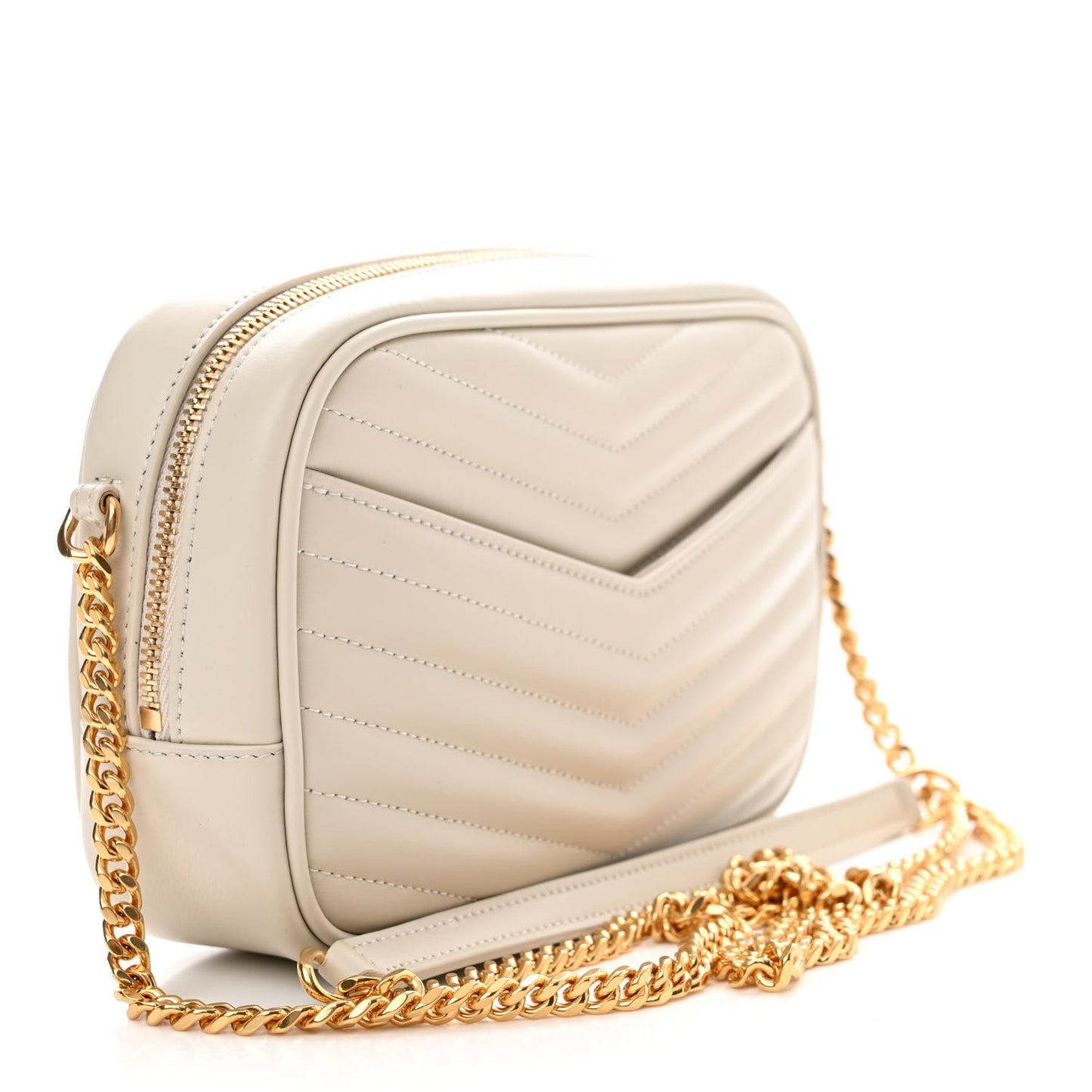 Calfskin Matelasse Monogram Mini Lou Camera Bag Crema Soft