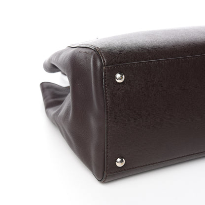 Fendi Vitello Elite Regular 2Jours Tote Caffe Noir 11 of 14