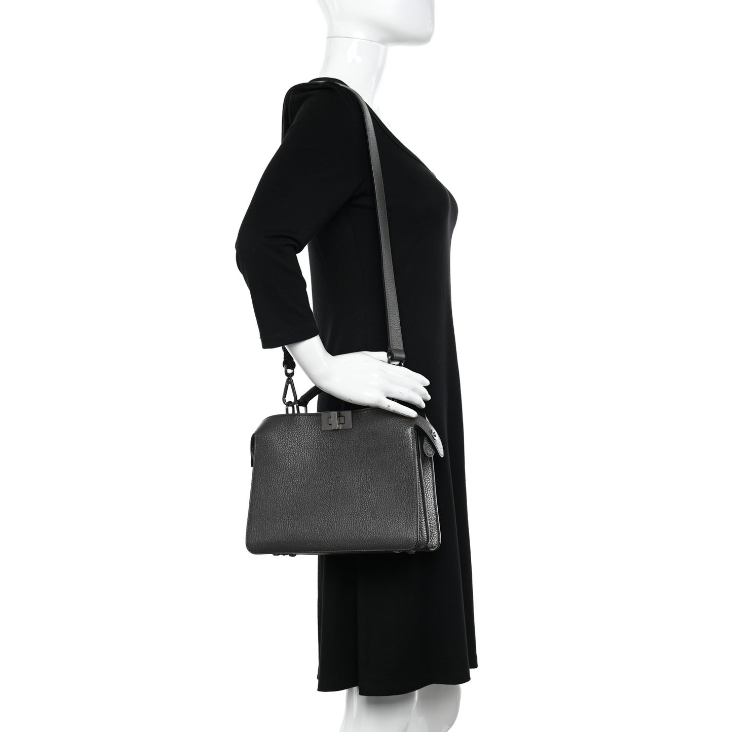 Cuoio Romano Lux Mini Peekaboo I SEE U Satchel Graphite