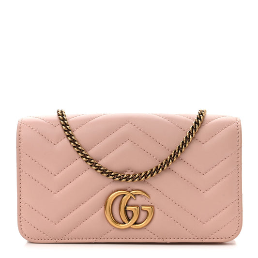 Calfskin Matelasse GG Marmont Mini Bag Perfect Pink