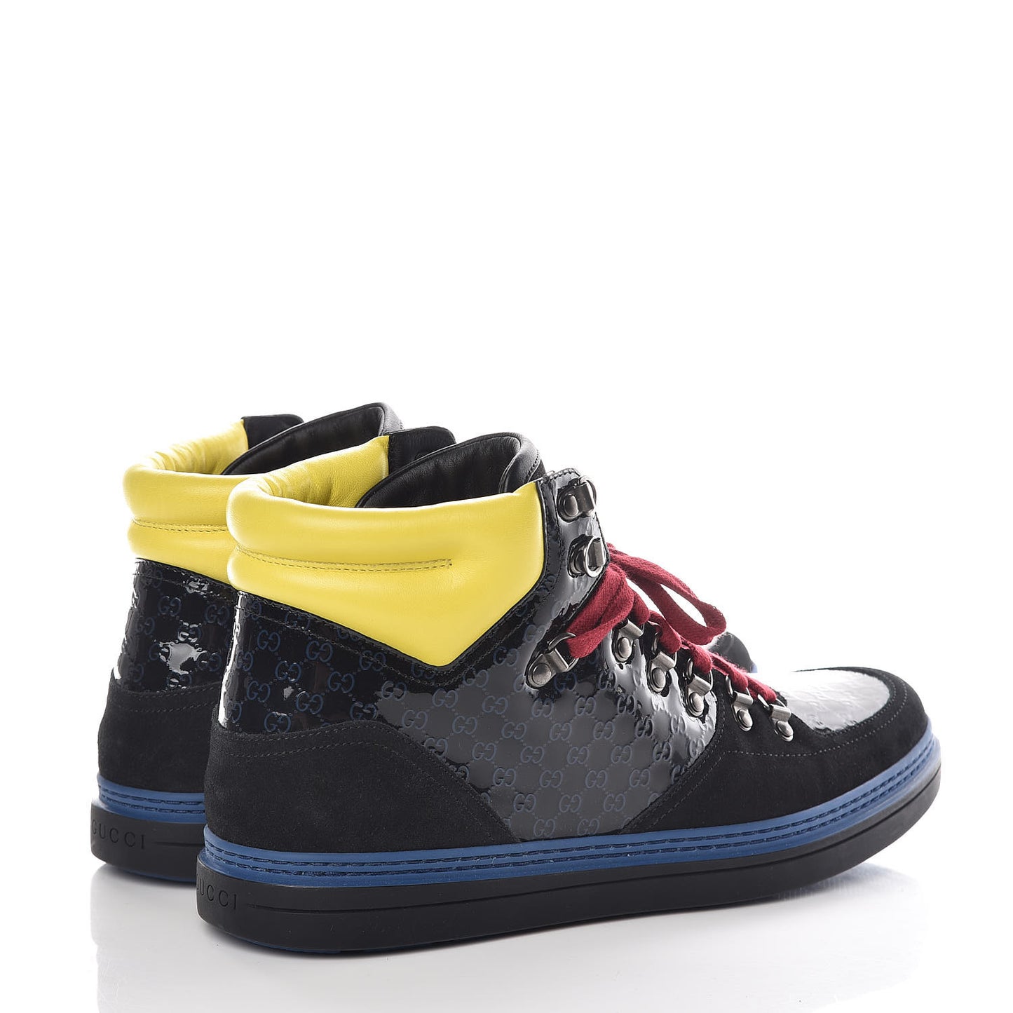 Suede Patent Guccissima Mens Softy Tek High Top Sneakers 8.5 Black