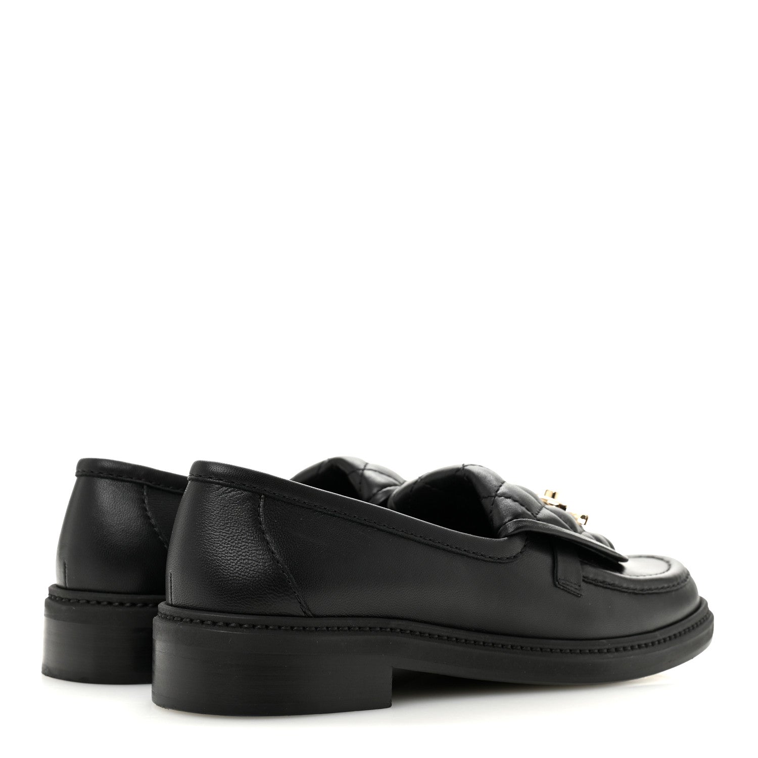 Chanel Lambskin Quilted CC Turnlock Loafers 38 Black 5 of 11