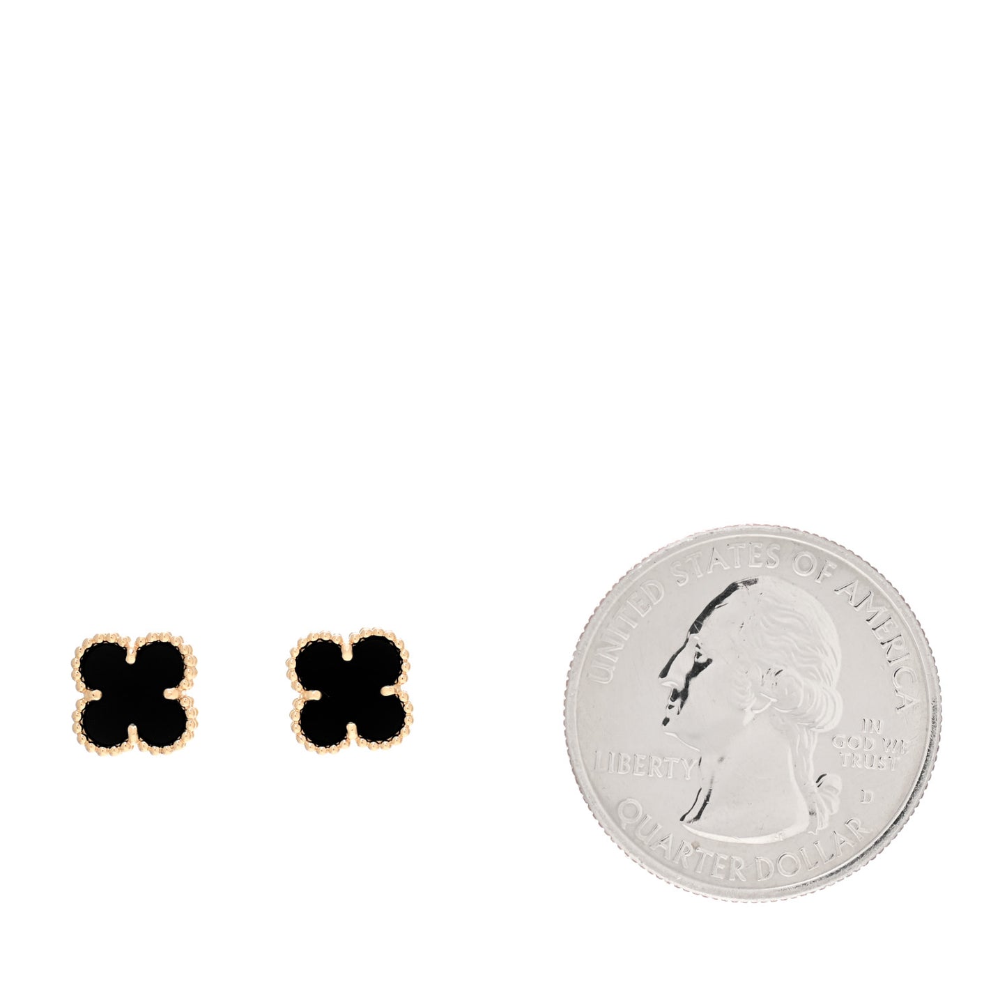 18K Yellow Gold Black Onyx Sweet Alhambra Earrings